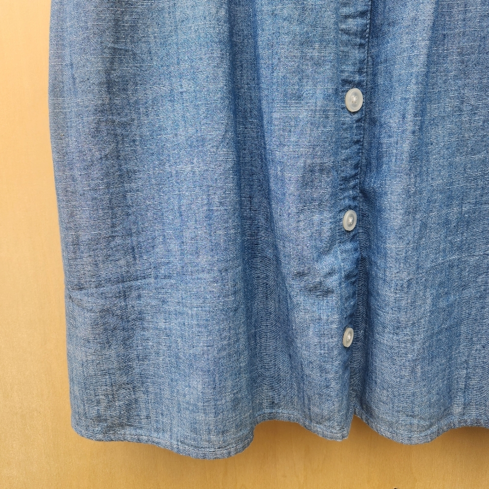 NWT J Crew Factory Chambray Button Front Dress - Size 12 - Picture 7 of 12